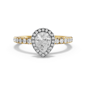 Image for Pear Pave Halo Ring with French Pave band