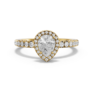 Image for Pear Pave Halo Ring with French Pave band