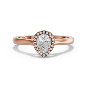 Image for Pear Pave Halo Ring with Knife Edge Cathedral band