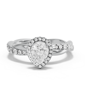 Image for Pear Pave Halo Ring with Rope Pave band
