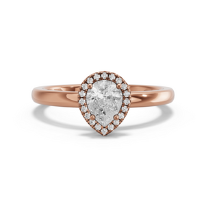 Image for Pear Pave Halo Ring with Solitaire band