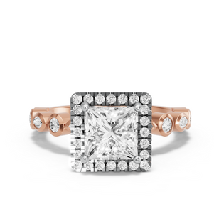 Image for Princess Pave Halo Ring with Alternating Marquise band