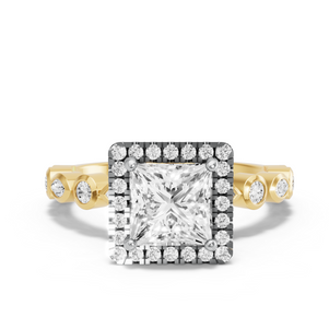 Image for Princess Pave Halo Ring with Alternating Marquise band