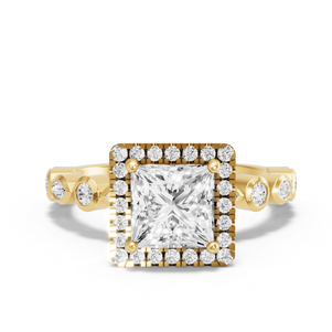 Image for Princess Pave Halo Ring with Alternating Marquise band