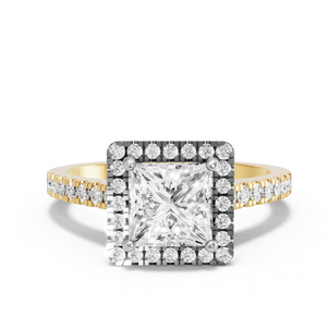 Image for Princess Pave Halo Ring with Cathedral Pave band