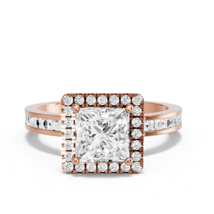 Image for Princess Pave Halo Ring with Channel band
