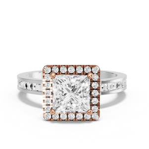 Image for Princess Pave Halo Ring with Channel band