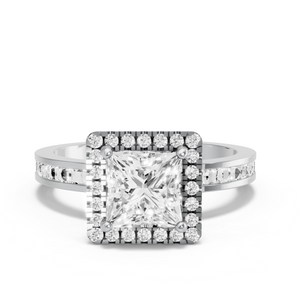 Image for Princess Pave Halo Ring with Channel band