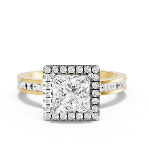 Image for Princess Pave Halo Ring with Channel band