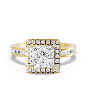 Image for Princess Pave Halo Ring with Channel band