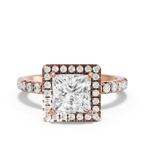 Image for Princess Pave Halo Ring with French Pave band
