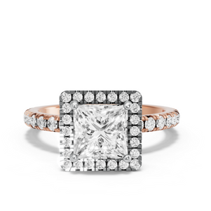 Image for Princess Pave Halo Ring with French Pave band