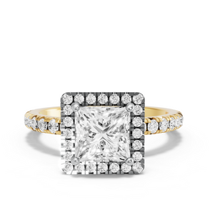 Image for Princess Pave Halo Ring with French Pave band