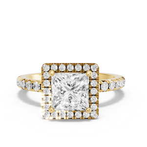 Image for Princess Pave Halo Ring with French Pave band