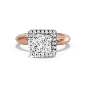 Image for Princess Pave Halo Ring with Knife Edge Solitaire band