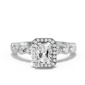 Image for Radiant Pave Halo Ring with Alternating Marquise band