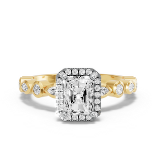 Image for Radiant Pave Halo Ring with Alternating Marquise band