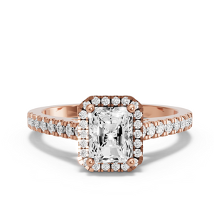 Image for Radiant Pave Halo Ring with Cathedral Pave band