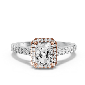 Image for Radiant Pave Halo Ring with Cathedral Pave band