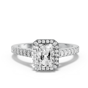 Image for Radiant Pave Halo Ring with Cathedral Pave band