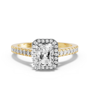 Image for Radiant Pave Halo Ring with Cathedral Pave band