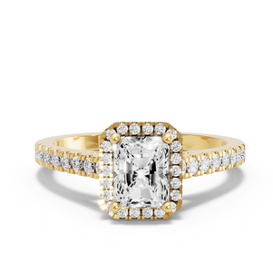 Image for Radiant Pave Halo Ring with Cathedral Pave band