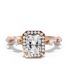 Image for Radiant Pave Halo Ring with Floating Station band