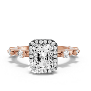 Image for Radiant Pave Halo Ring with Floating Station band