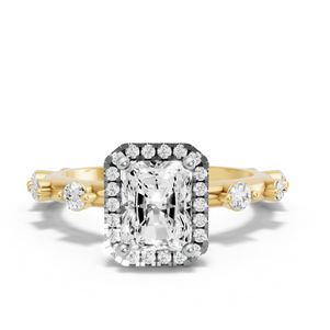 Image for Radiant Pave Halo Ring with Floating Station band