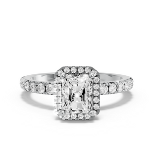 Image for Radiant Pave Halo Ring with French Pave band