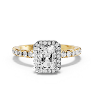 Image for Radiant Pave Halo Ring with French Pave band