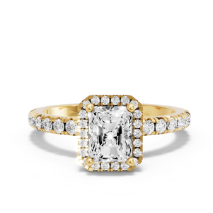Image for Radiant Pave Halo Ring with French Pave band