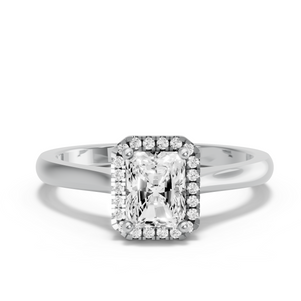 Image for Radiant Pave Halo Ring with Knife Edge Cathedral band
