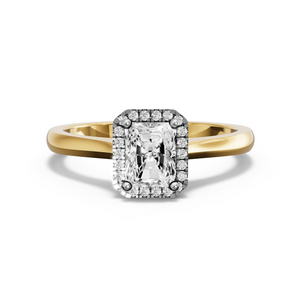 Image for Radiant Pave Halo Ring with Knife Edge Cathedral band
