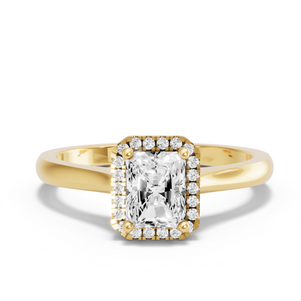 Image for Radiant Pave Halo Ring with Knife Edge Cathedral band