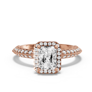 Image for Radiant Pave Halo Ring with Knife Edge Pave band