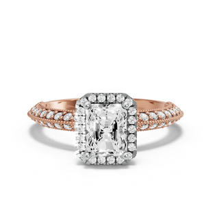 Image for Radiant Pave Halo Ring with Knife Edge Pave band