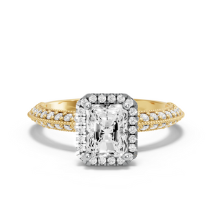 Image for Radiant Pave Halo Ring with Knife Edge Pave band