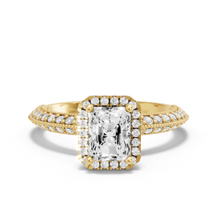 Image for Radiant Pave Halo Ring with Knife Edge Pave band