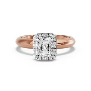 Image for Radiant Pave Halo Ring with Knife Edge Solitaire band