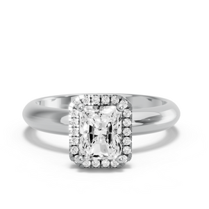 Image for Radiant Pave Halo Ring with Knife Edge Solitaire band