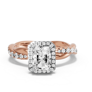 Image for Radiant Pave Halo Ring with Rope Pave band