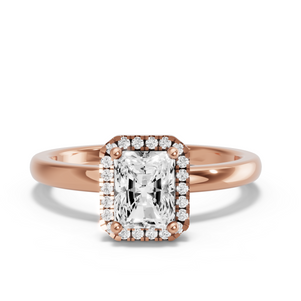 Image for Radiant Pave Halo Ring with Solitaire band