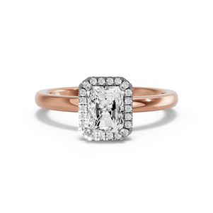 Image for Radiant Pave Halo Ring with Solitaire band