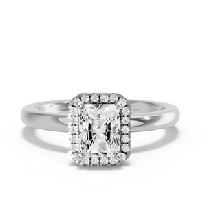 Image for Radiant Pave Halo Ring with Solitaire band