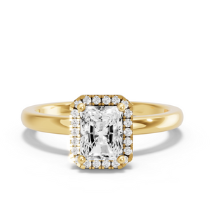 Image for Radiant Pave Halo Ring with Solitaire band