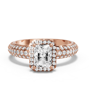 Image for Radiant Pave Halo Ring with Triple Row Pave band