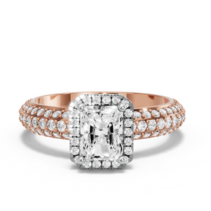 Image for Radiant Pave Halo Ring with Triple Row Pave band