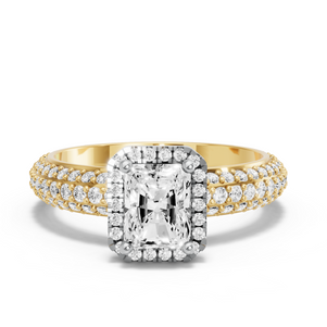 Image for Radiant Pave Halo Ring with Triple Row Pave band