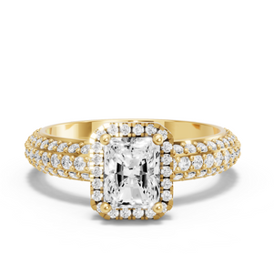 Image for Radiant Pave Halo Ring with Triple Row Pave band